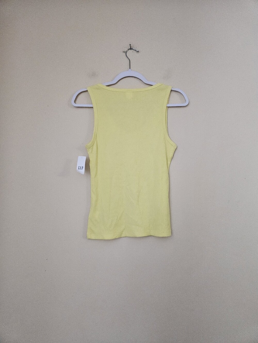 GAP Light Yellow Ribbed Tank Top, Size Small - Picture 2 of 3